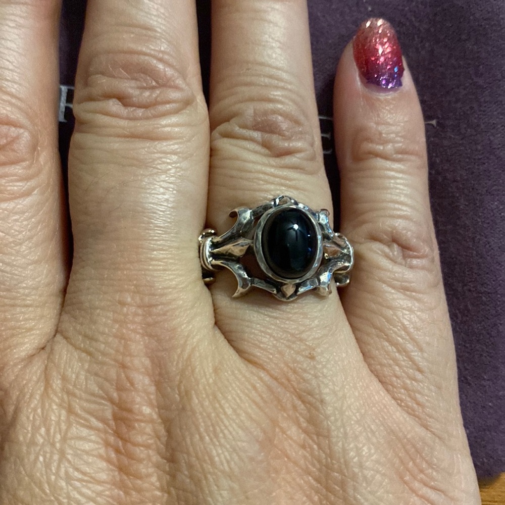 Grace & Heart black onyx sterling sample ring size 7